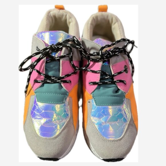 Y2K Sneakers Chunky Retro 90's Cape Robin Women Size 7½ - 8 Multi-Color Lace Up - Picture 7 of 7